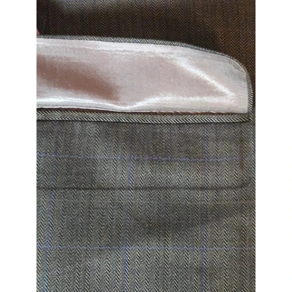 Lauren Ralph Lauren Mens 48R Wool Blazer Brown Herringbone Windowpane Sport Coat
